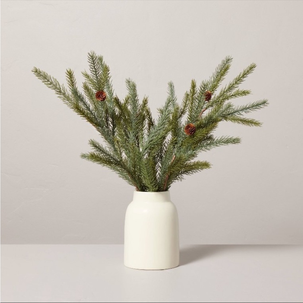 20” Faux Spruce and Pinecone Christmas Arrangement Hearth and Hand with Magnolia